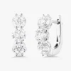 Abriella Three Stone Diamond Huggie Earrings 4.30 ctw