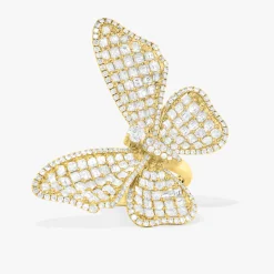 Acadia Asscher Cut Diamond Butterfly Cocktail Ring 5.51 ctw