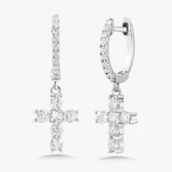 Adalia Diamond Cross Huggies
