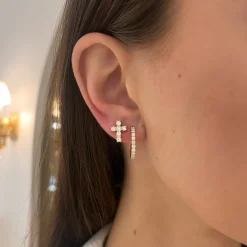 Adalia Diamond Cross Stud Earrings 1 ctw