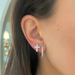 Adalia Diamond Cross Stud Earrings 1 ctw