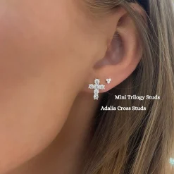 Adalia Diamond Cross Stud Earrings 1 ctw