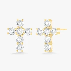 Adalia Diamond Cross Stud Earrings 1 ctw