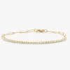 Alex Diamond Tennis Bracelet with Paperclip Closure