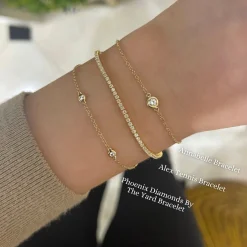Alex Diamond Tennis Bracelet with Paperclip Closure