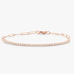 Alex Diamond Tennis Bracelet with Paperclip Closure