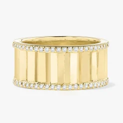 Amanza Fluted Diamond Eternity Band
