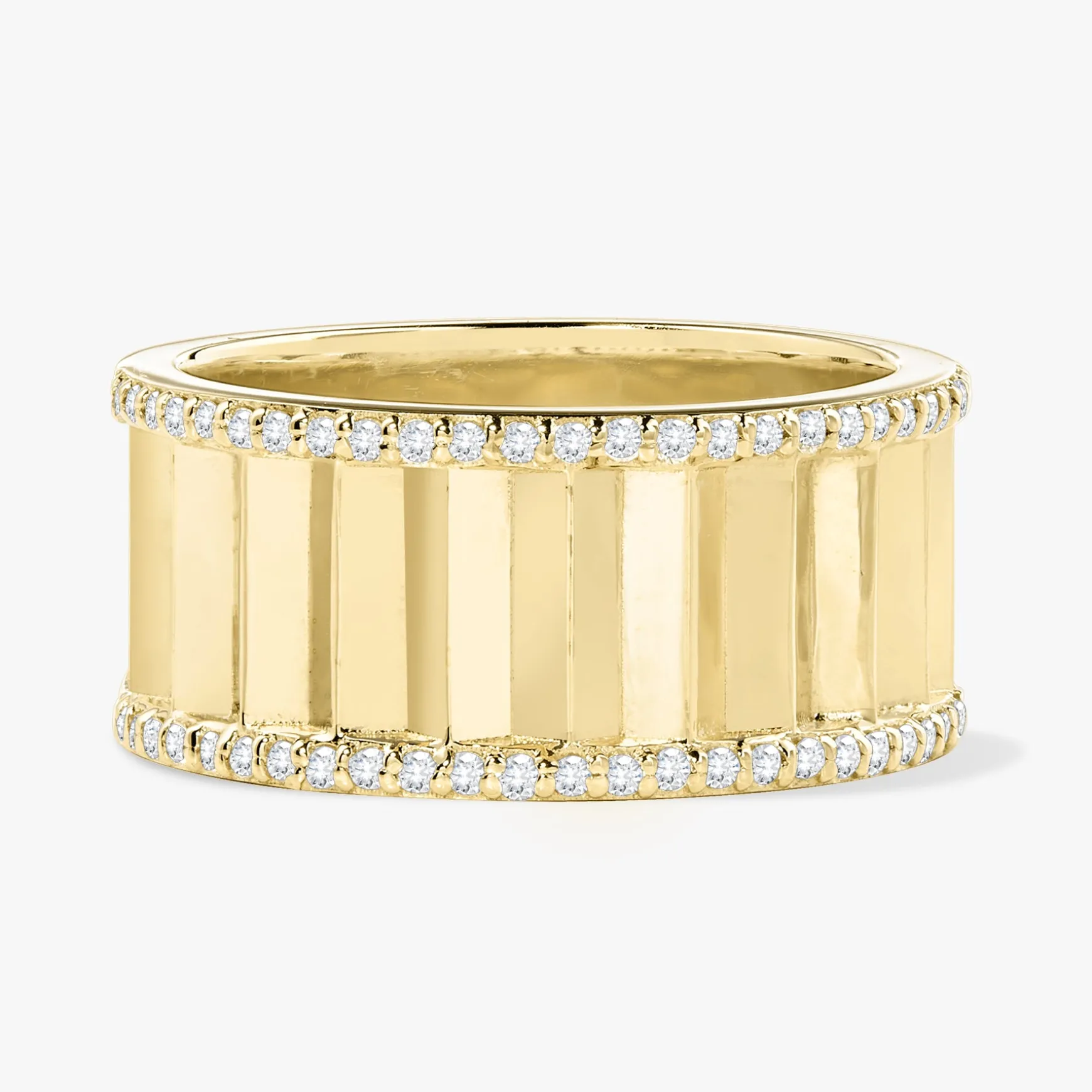 Amanza Fluted Diamond Eternity Band