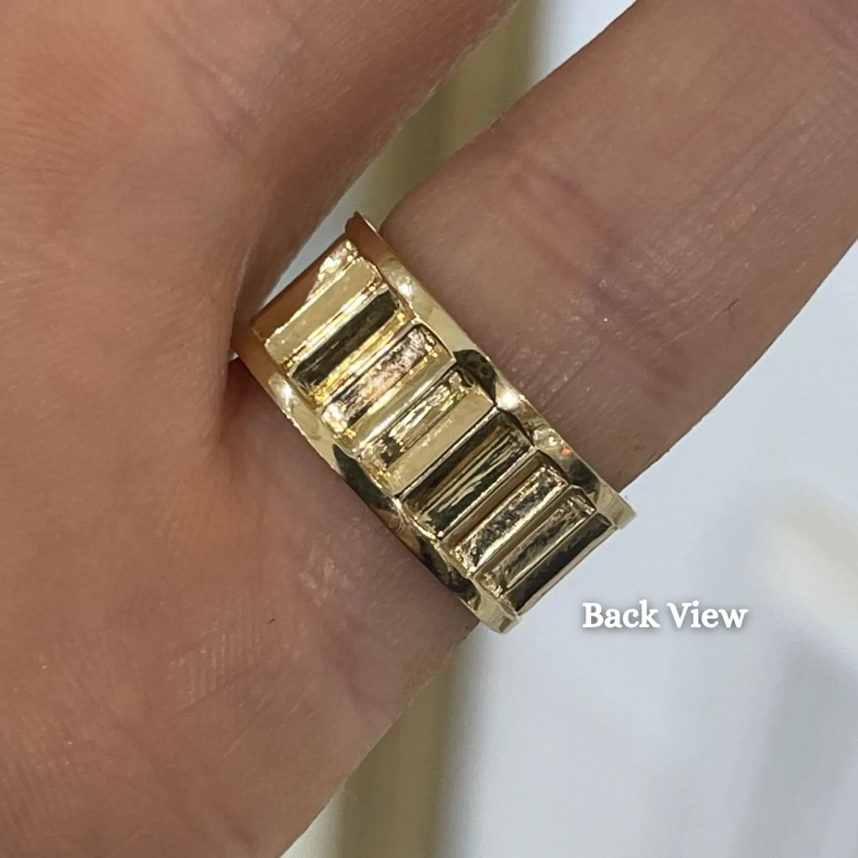 Amanza Fluted Diamond Eternity Band