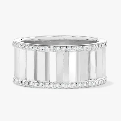 Amanza Fluted Diamond Eternity Band