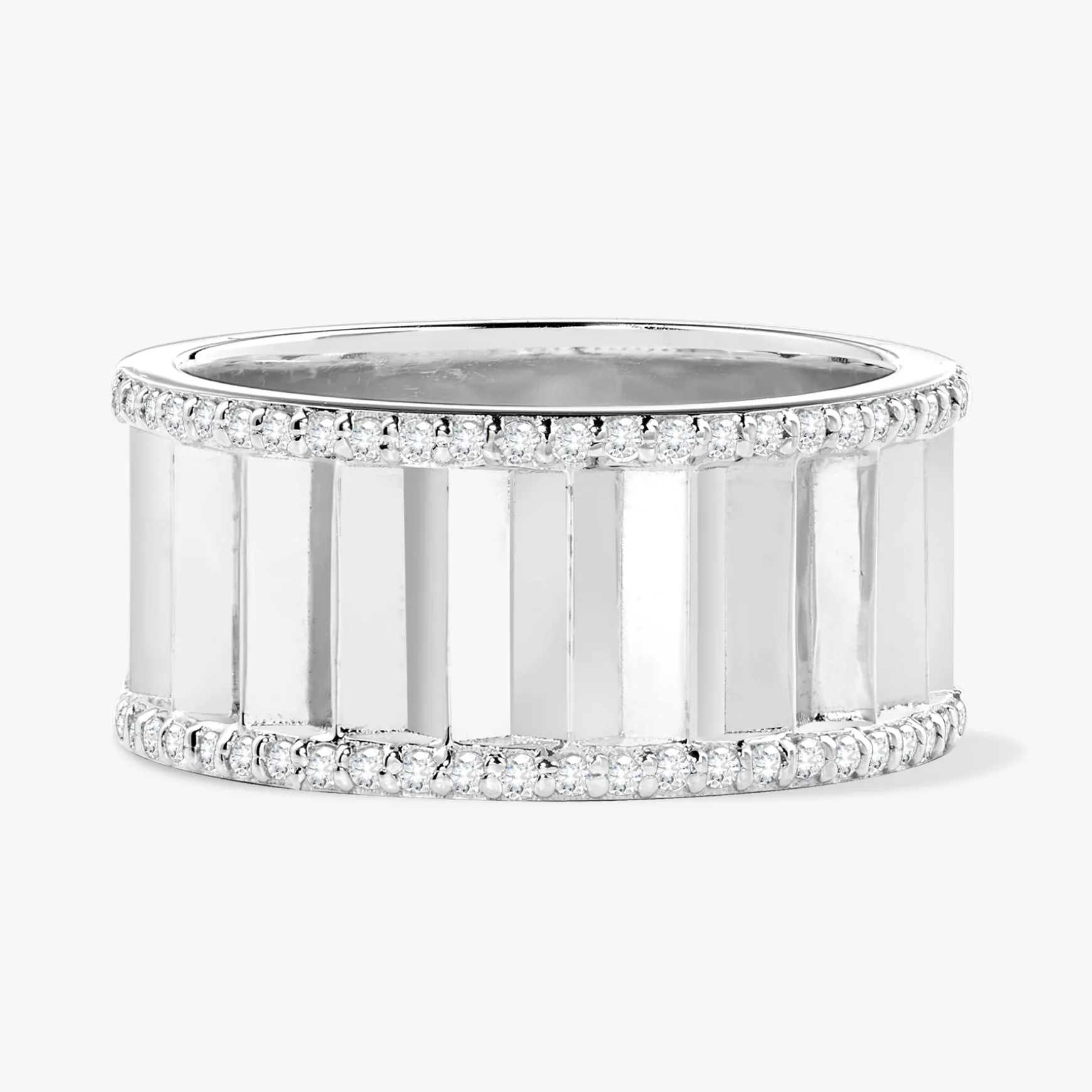 Amanza Fluted Diamond Eternity Band