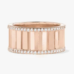 Amanza Fluted Diamond Eternity Band