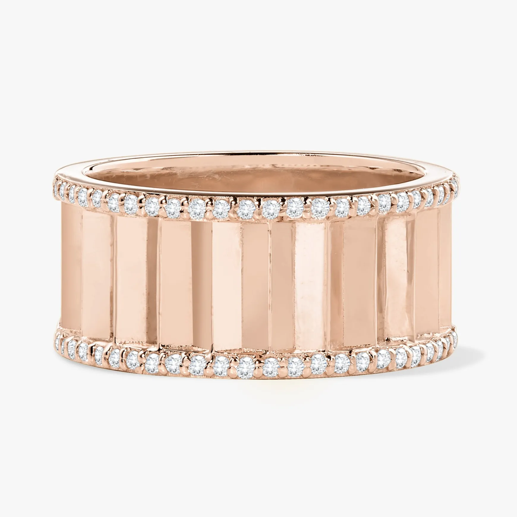 Amanza Fluted Diamond Eternity Band