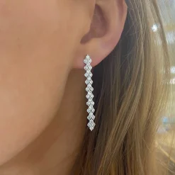 Amelia Diamond Dangle Stud Earrings
