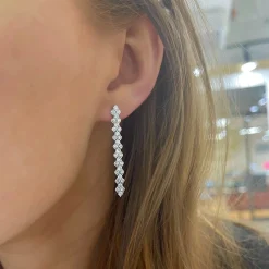 Amelia Diamond Dangle Stud Earrings