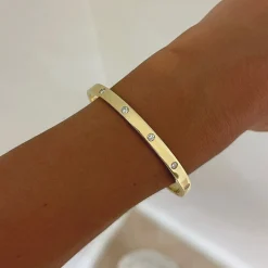 Amour Gold and Diamond Station Bangle