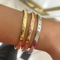 Amour Gold and Diamond Station Bangle