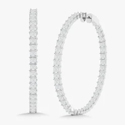 Asscher Cut Hoop Earrings 15.60 ctw