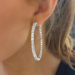 Asscher Cut Hoop Earrings 15.60 ctw