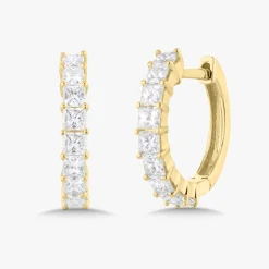 Aurora Princess Cut Diamond Huggie Earrings 0.76 ctw