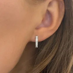 Aurora Princess Cut Diamond Huggie Earrings 0.76 ctw
