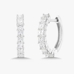 Aurora Princess Cut Diamond Huggie Earrings 0.76 ctw