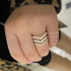Ava Single V Diamond Band