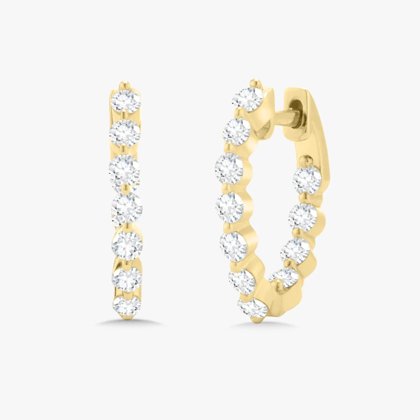 Baby Charlie Cloud® Double Sided Diamond Huggie Earrings 0.86 ctw
