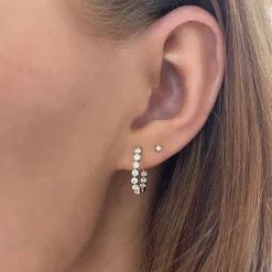 Baby Charlie Cloud® Double Sided Diamond Huggie Earrings 0.86 ctw