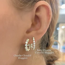 Baby Charlie Cloud® Double Sided Diamond Huggie Earrings 0.86 ctw