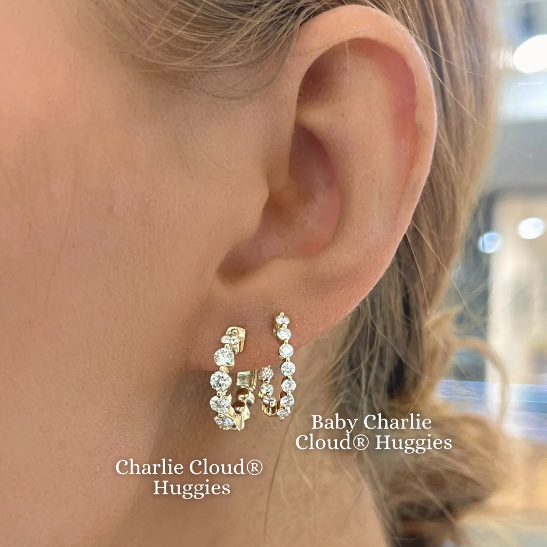 Baby Charlie Cloud® Double Sided Diamond Huggie Earrings 0.86 ctw