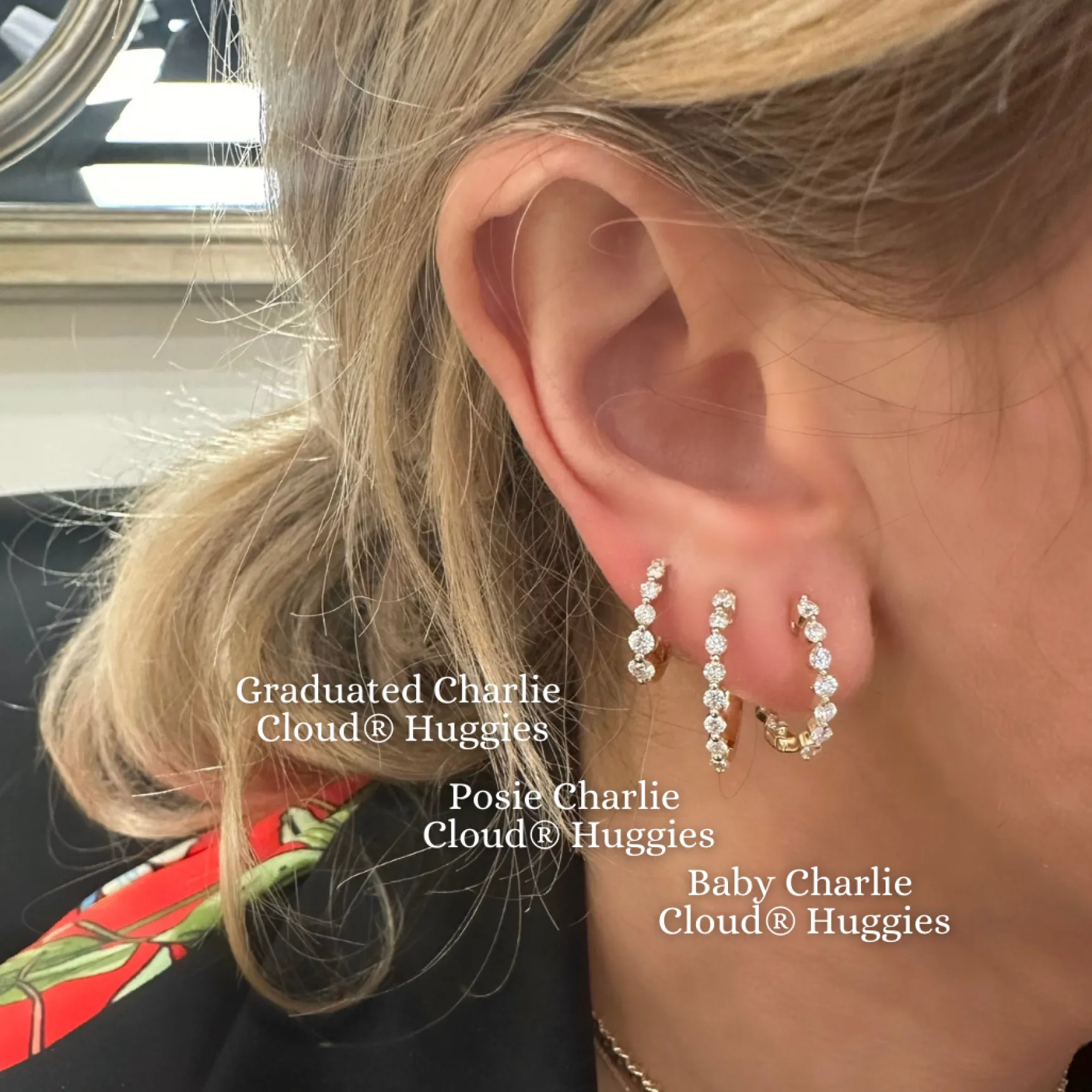 Baby Charlie Cloud® Double Sided Diamond Huggie Earrings 0.86 ctw