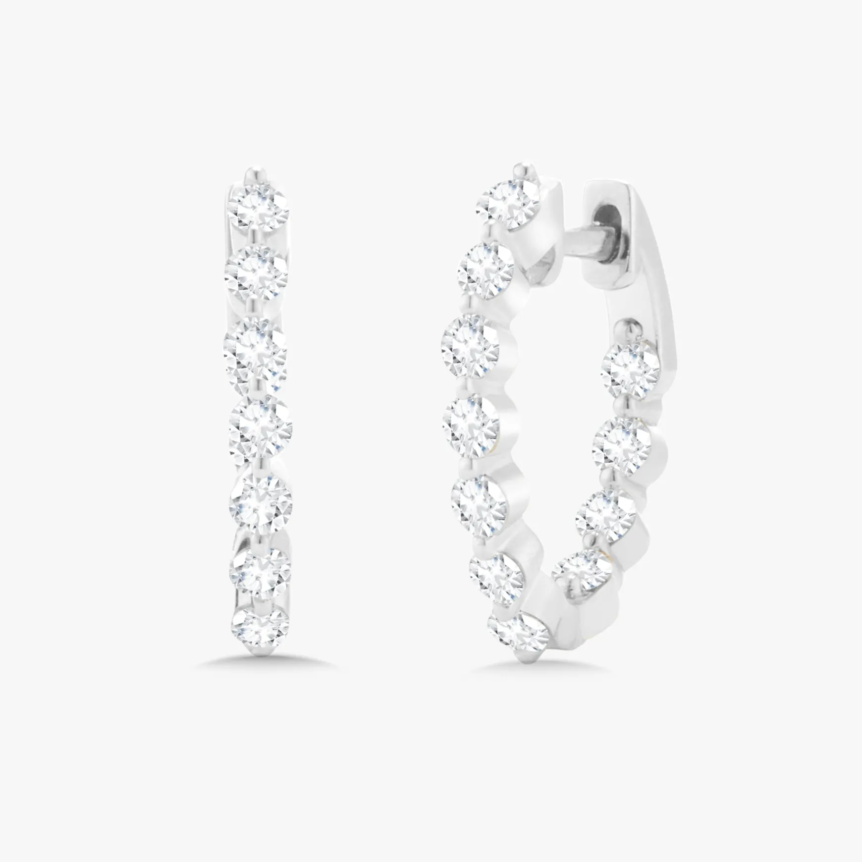 Baby Charlie Cloud® Double Sided Diamond Huggie Earrings 0.86 ctw