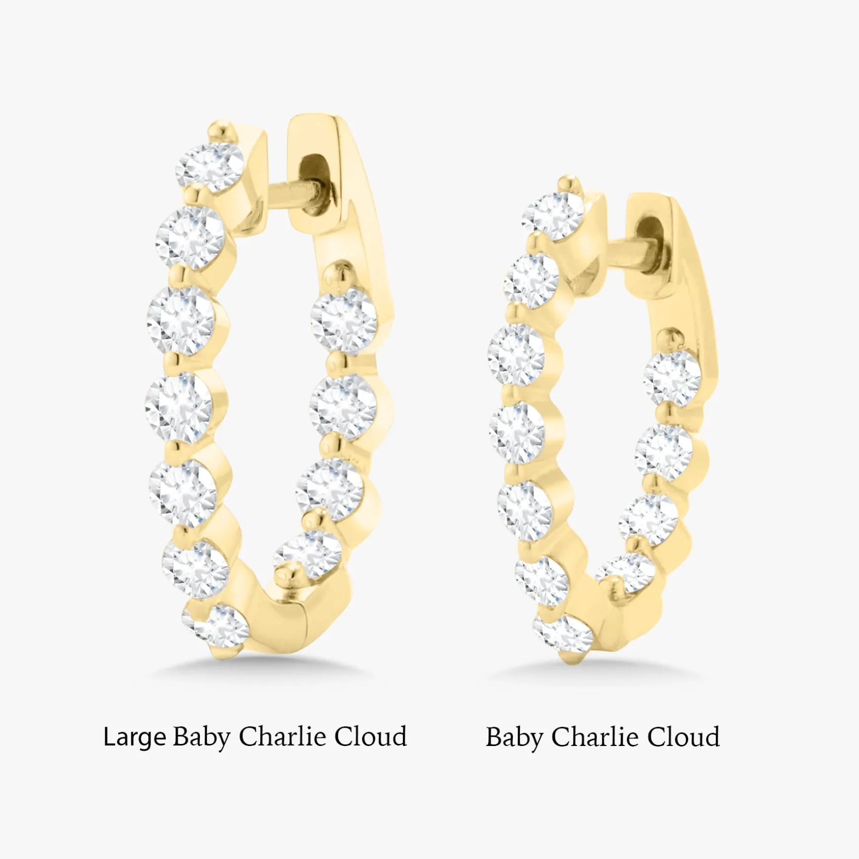 Baby Charlie Cloud® Double Sided Diamond Huggie Earrings 0.86 ctw
