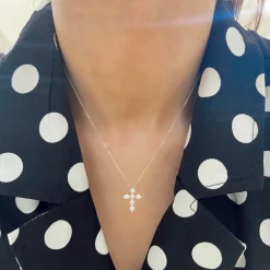 Baby Charlie Cloud® Floating Diamond Cross Necklace 0.46 ctw