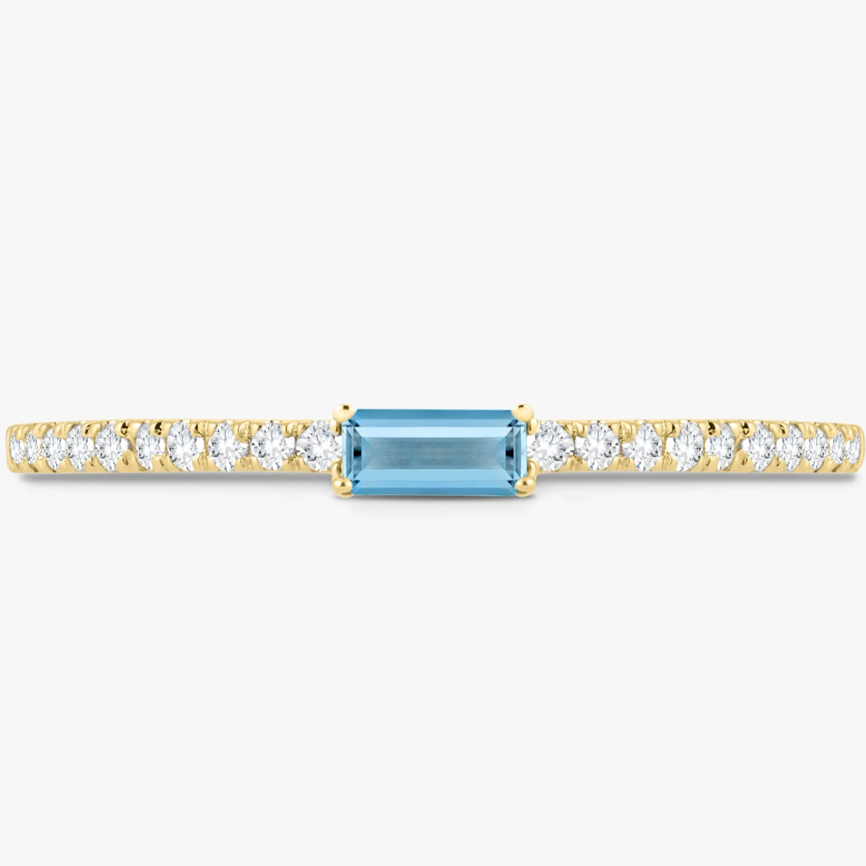 Baguette Birthstone and Diamond Stacking Band Ring