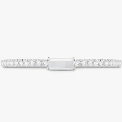 Baguette Birthstone and Diamond Stacking Band Ring