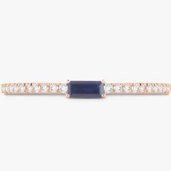 Baguette Birthstone and Diamond Stacking Band Ring