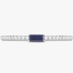 Baguette Birthstone and Diamond Stacking Band Ring