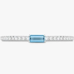 Baguette Birthstone and Diamond Stacking Band Ring