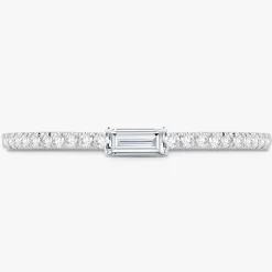 Baguette Birthstone and Diamond Stacking Band Ring