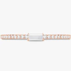 Baguette Birthstone and Diamond Stacking Band Ring