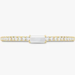 Baguette Birthstone and Diamond Stacking Band Ring