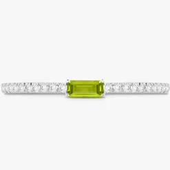 Baguette Birthstone and Diamond Stacking Band Ring