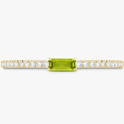 Baguette Birthstone and Diamond Stacking Band Ring