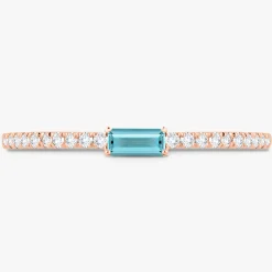 Baguette Birthstone and Diamond Stacking Band Ring