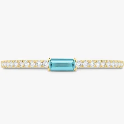 Baguette Birthstone and Diamond Stacking Band Ring