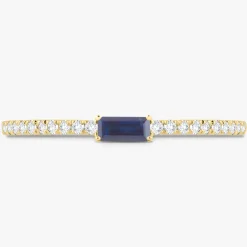 Baguette Birthstone and Diamond Stacking Band Ring