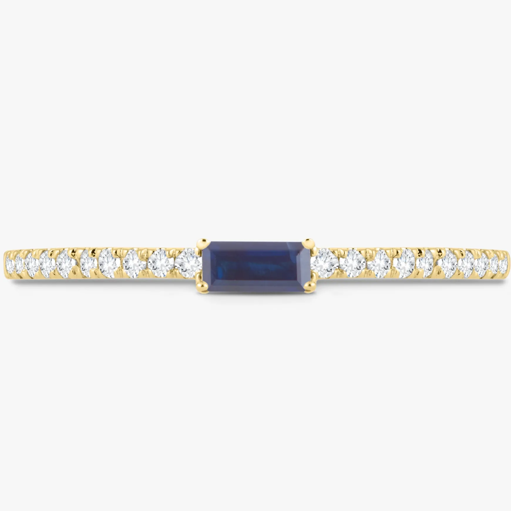 Baguette Birthstone and Diamond Stacking Band Ring