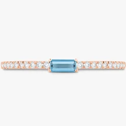 Baguette Birthstone and Diamond Stacking Band Ring